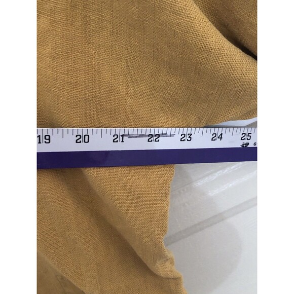 Pure Jill Tencel Lyocell Shift Dress Mustard Yellow Button Shoulder Women’s Smal - Picture 9 of 9